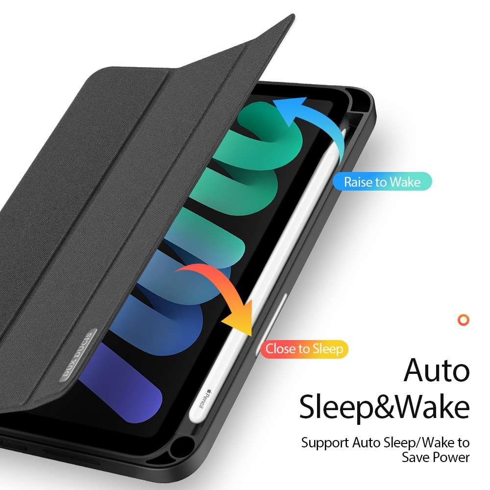 For iPad mini 7 / mini 6 DUX DUCIS Domo Series Horizontal Flip Magnetic TPU + PU Leath ... (Black)