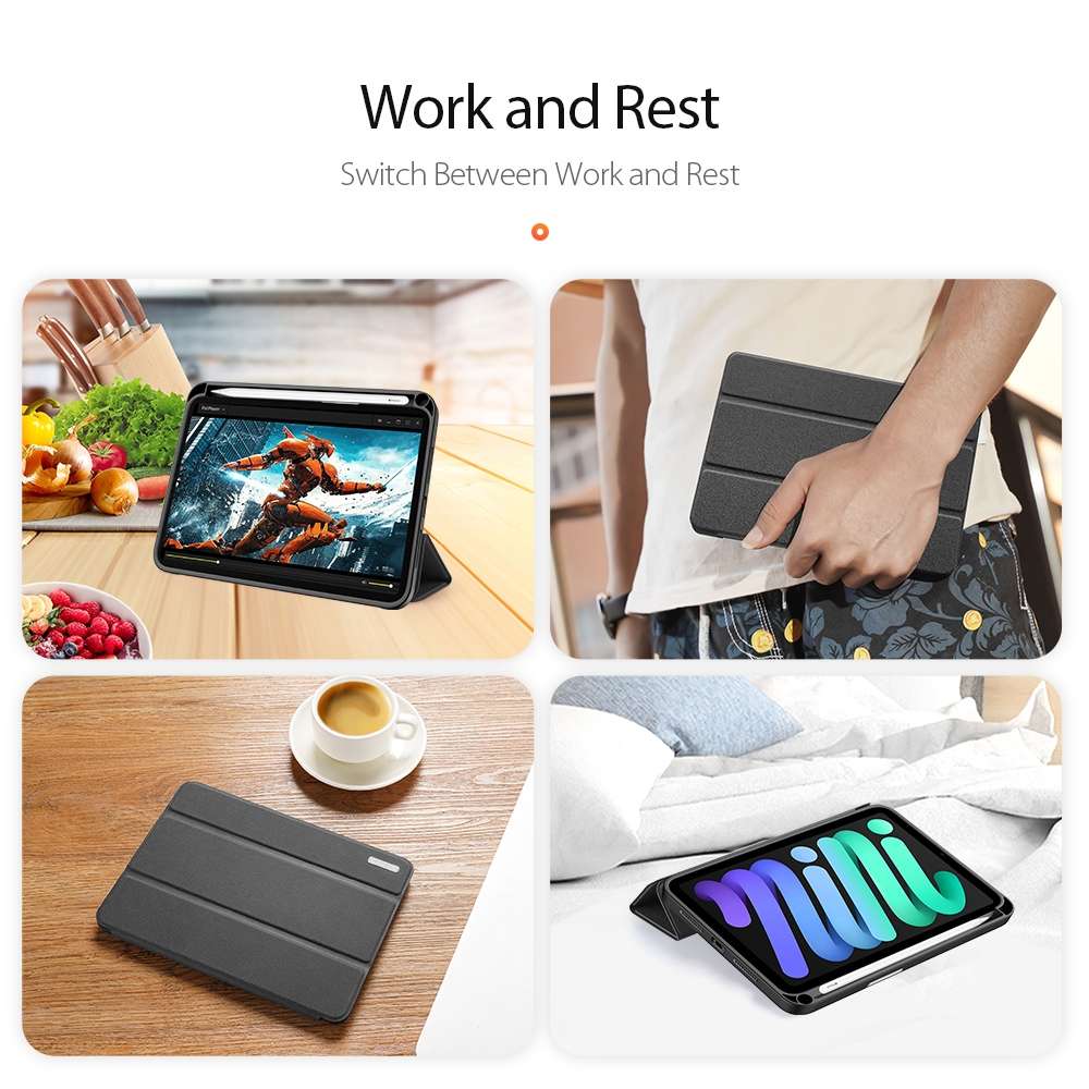 For iPad mini 7 / mini 6 DUX DUCIS Domo Series Horizontal Flip Magnetic TPU + PU Leath ... (Black)