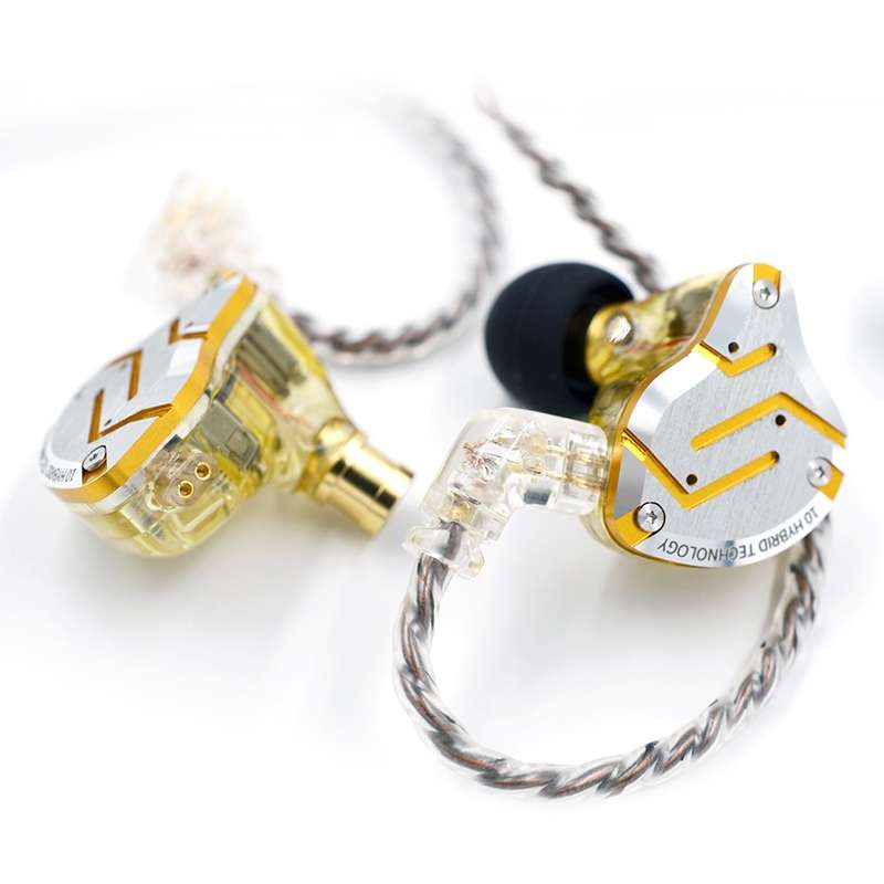 KZ ZS10 Pro 10-unit Ring Iron Gaming In-ear Wired Earphone, Mic Version(Glare Gold)