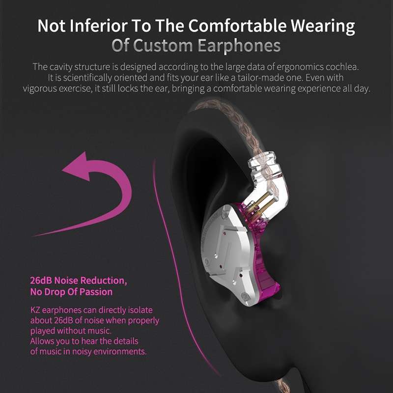KZ ZS10 Pro 10-unit Ring Iron Gaming In-ear Wired Earphone, Mic Version(Black)