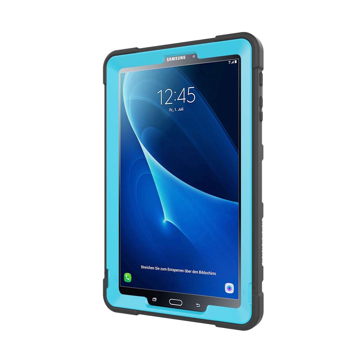 For Samsung Galaxy Tab A 10.1 T580 C5 Four Corners Shockproof Silicone + PC Pro ... (Black + Blue)