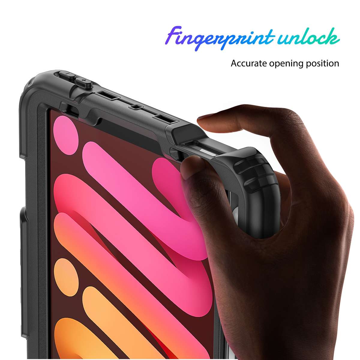 For iPad mini 2024 / mini 6 Shockproof Silicone + PC Protective Tablet Case with Holde ... (Black)