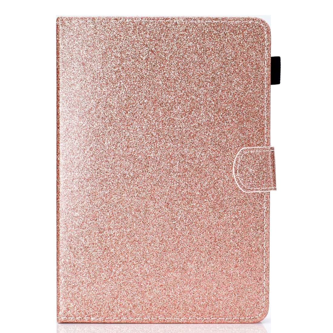 For 10 inch Tablet Varnish Glitter Powder Horizontal Flip Leather Case with Holder ... (Rose Gold)