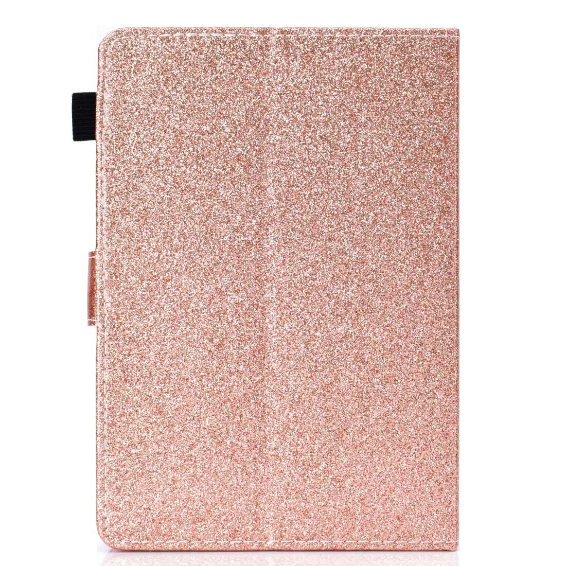 For 10 inch Tablet Varnish Glitter Powder Horizontal Flip Leather Case with Holder ... (Rose Gold)