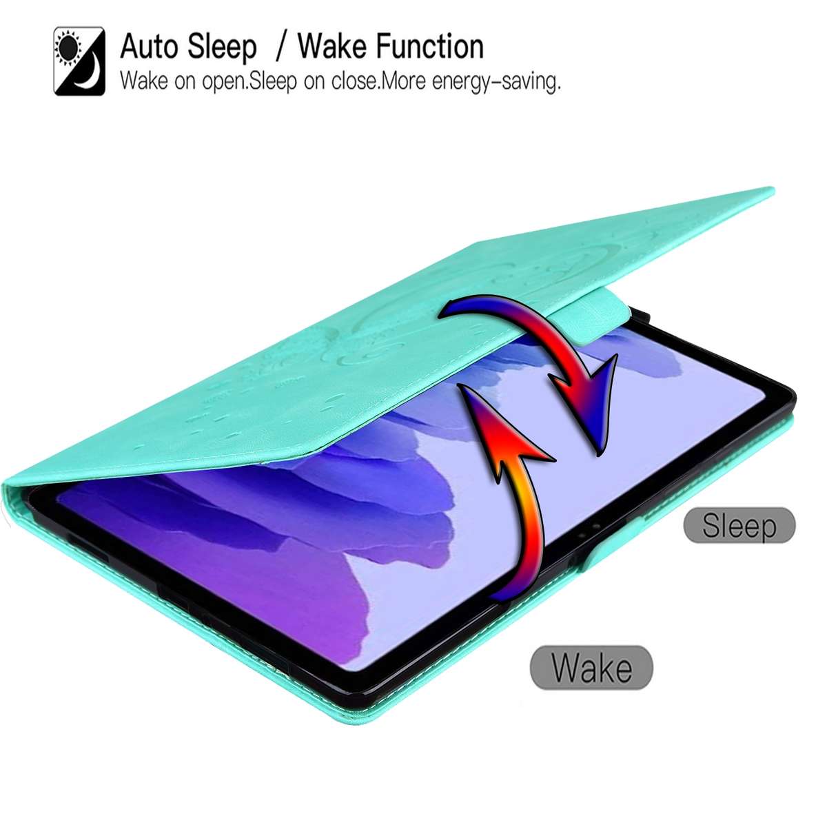 For Xiaomi Pad 5 / Pad 5 Pro Love Butterfly Pattern Horizontal Flip Leather Case ... (Mint Green)