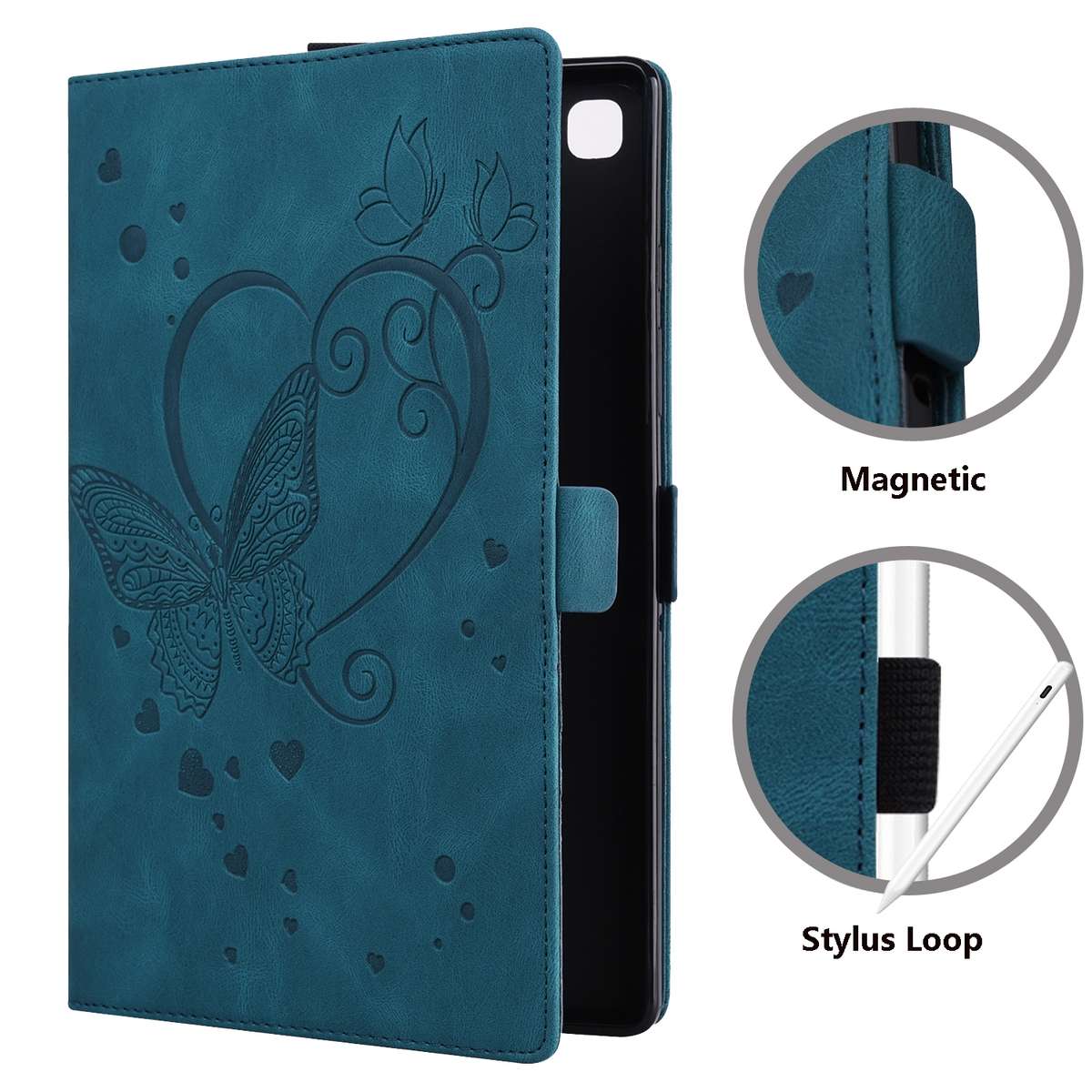 For Xiaomi Pad 5 / Pad 5 Pro Love Butterfly Pattern Horizontal Flip Leather Case with H ... (Blue)
