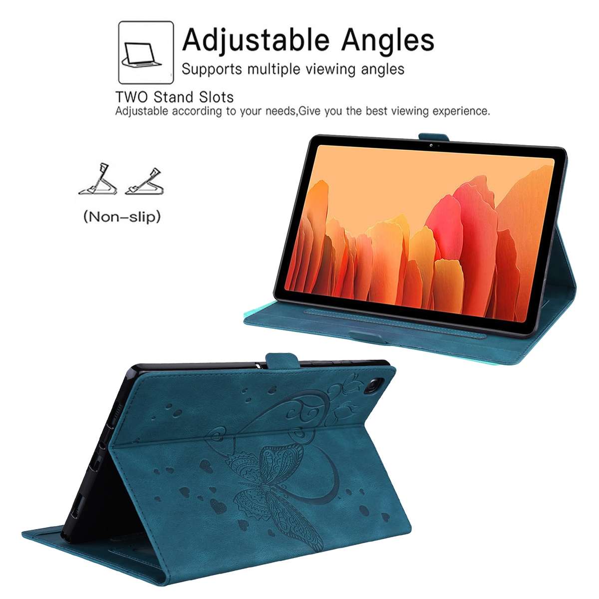 For Xiaomi Pad 5 / Pad 5 Pro Love Butterfly Pattern Horizontal Flip Leather Case with H ... (Blue)