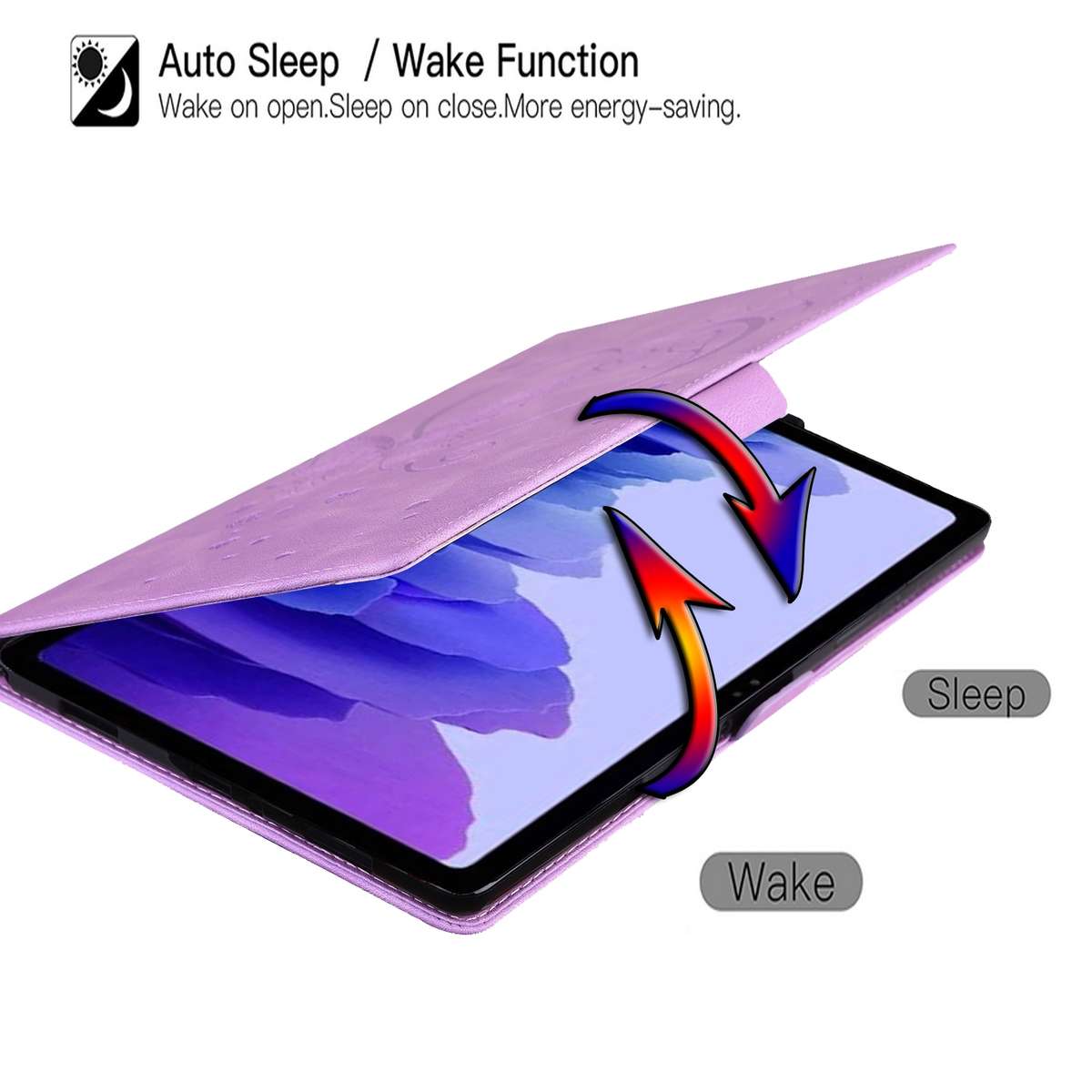 For Xiaomi Pad 5 / Pad 5 Pro Love Butterfly Pattern Horizontal Flip Leather Case with ... (Purple)