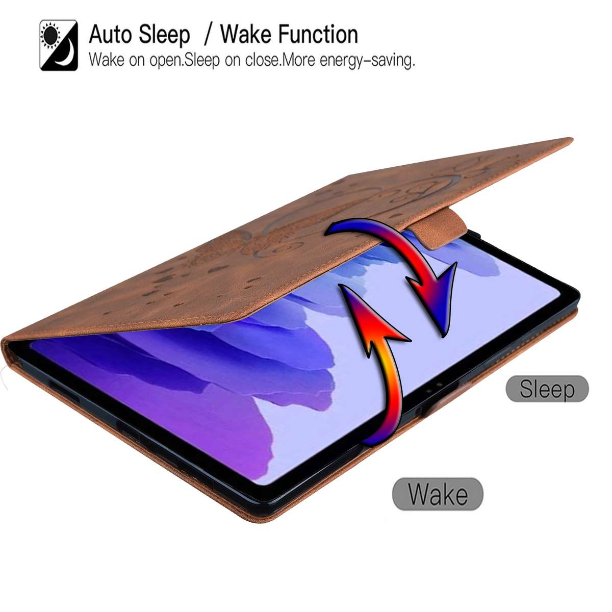 For Xiaomi Pad 5 / Pad 5 Pro Love Butterfly Pattern Horizontal Flip Leather Case with ... (Brown)
