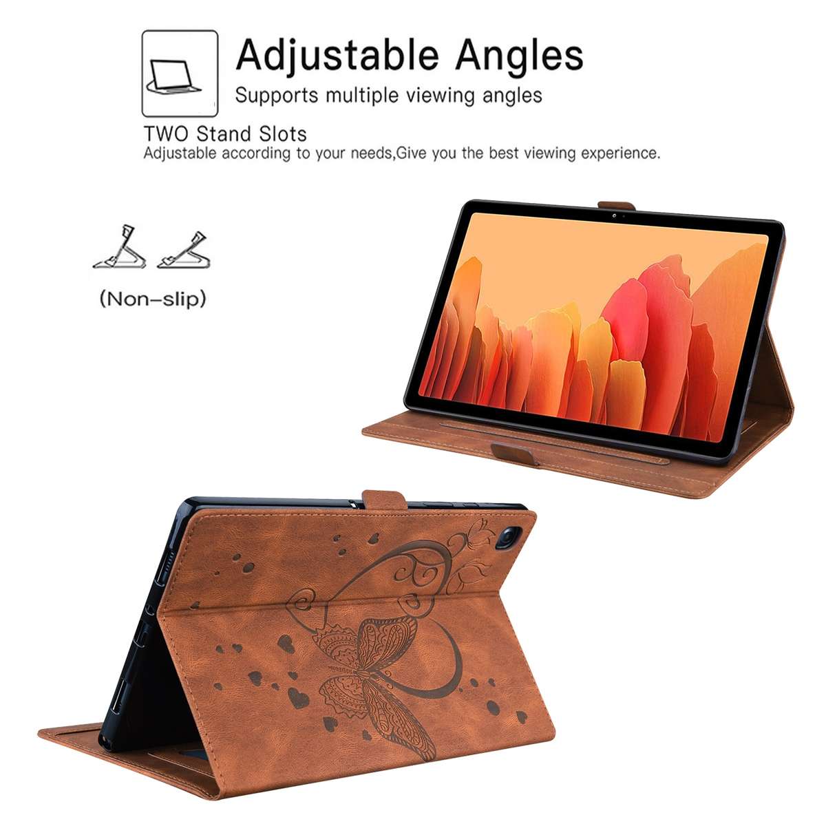 For Xiaomi Pad 5 / Pad 5 Pro Love Butterfly Pattern Horizontal Flip Leather Case with ... (Brown)
