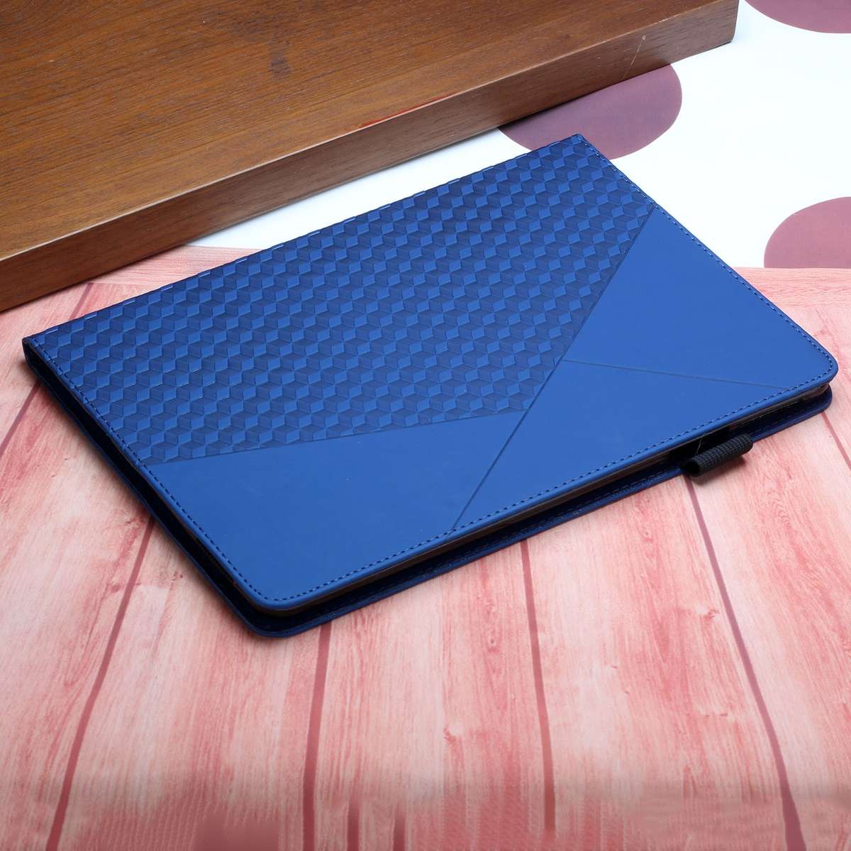 Rhombus Skin Feel Horizontal Flip Tablet Leather Case with Card Slots & Holder & ... (Royal Blue)