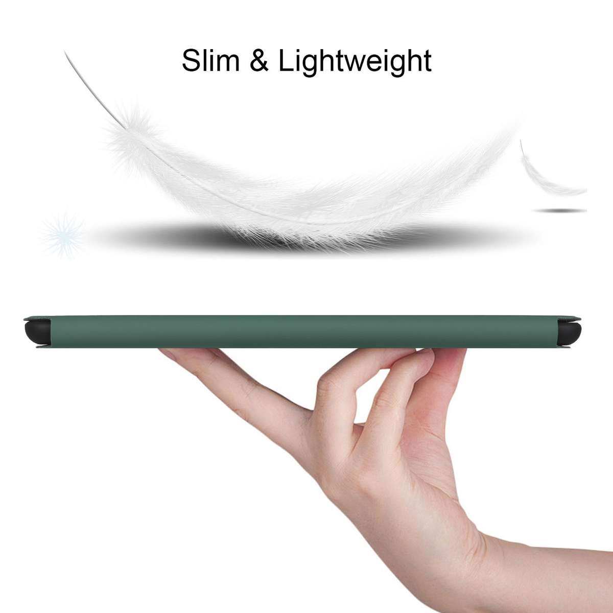 For iPad Pro 11 2020 & 2018 Dual-Folding Horizontal Flip Tablet Leather Tablet Ca ... (Dark Green)