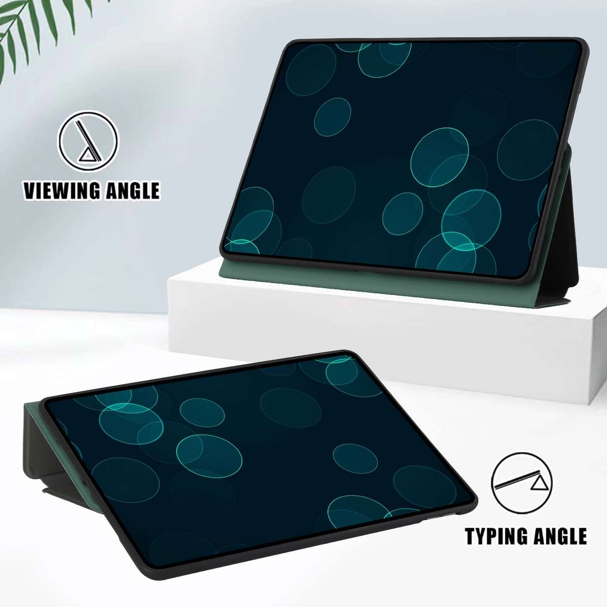 For iPad Pro 11 2020 & 2018 Dual-Folding Horizontal Flip Tablet Leather Tablet Ca ... (Dark Green)