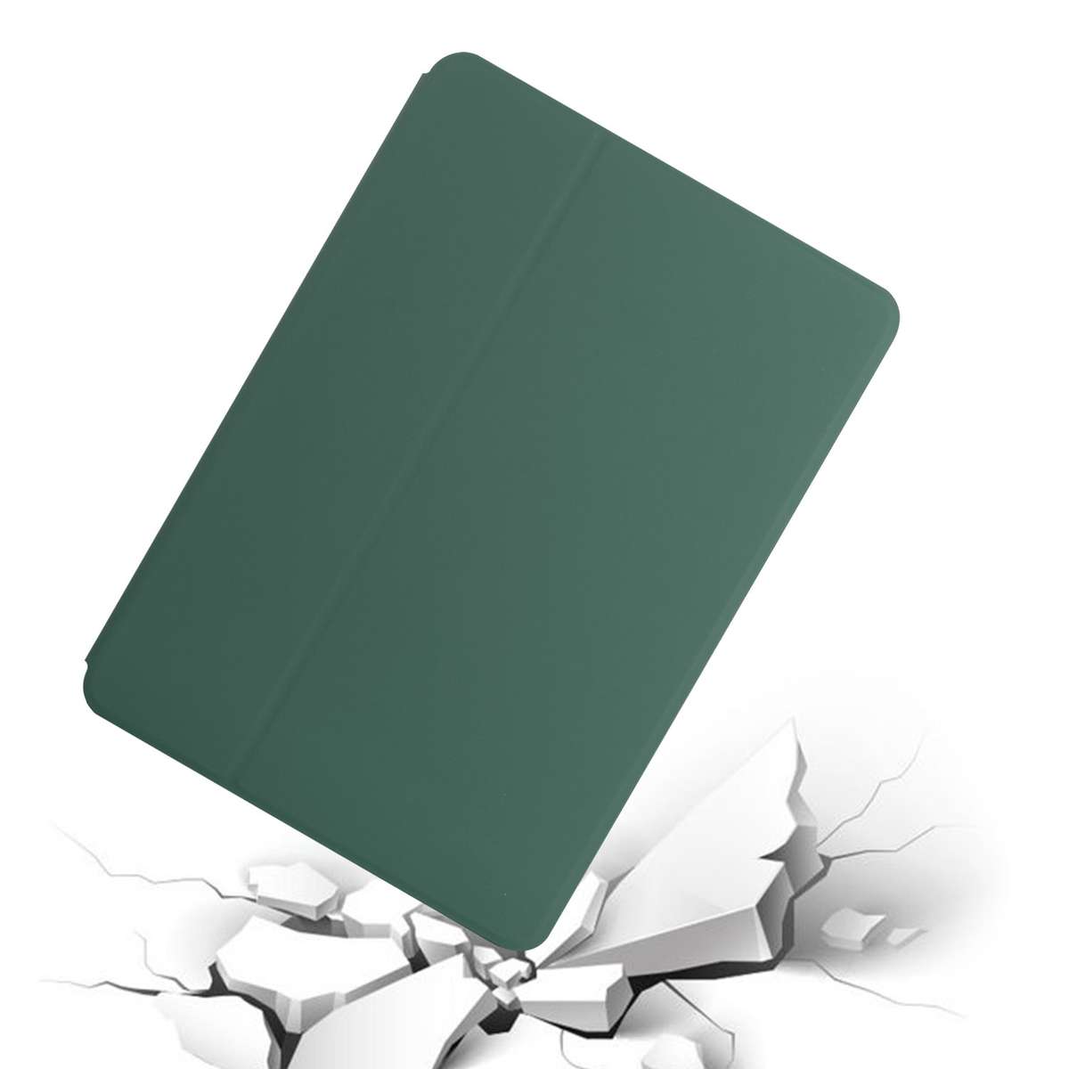 For iPad Pro 11 2020 & 2018 Dual-Folding Horizontal Flip Tablet Leather Tablet Ca ... (Dark Green)