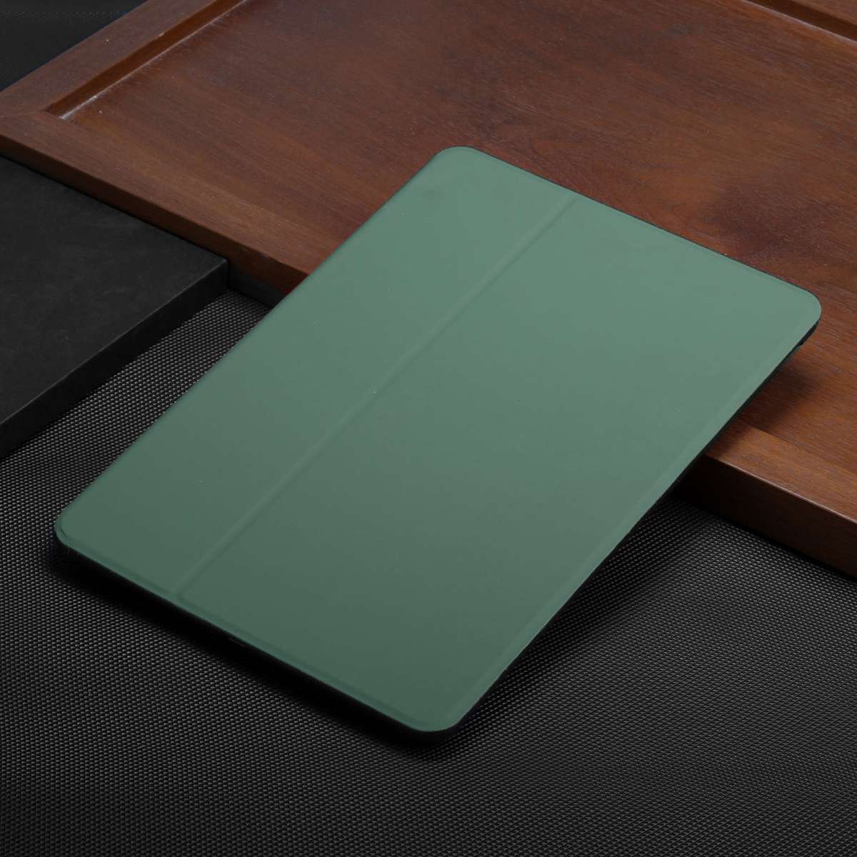 For iPad Pro 11 2020 & 2018 Dual-Folding Horizontal Flip Tablet Leather Tablet Ca ... (Dark Green)