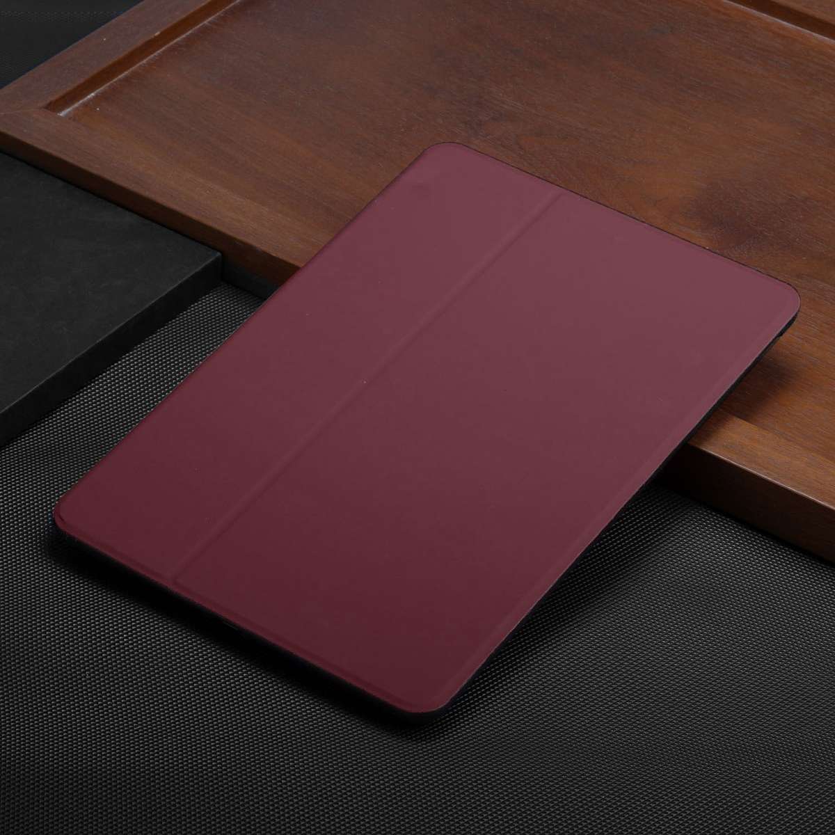 For iPad Pro 11 2020 & 2018 Dual-Folding Horizontal Flip Tablet Leather Tablet Case ... (Wine Red)