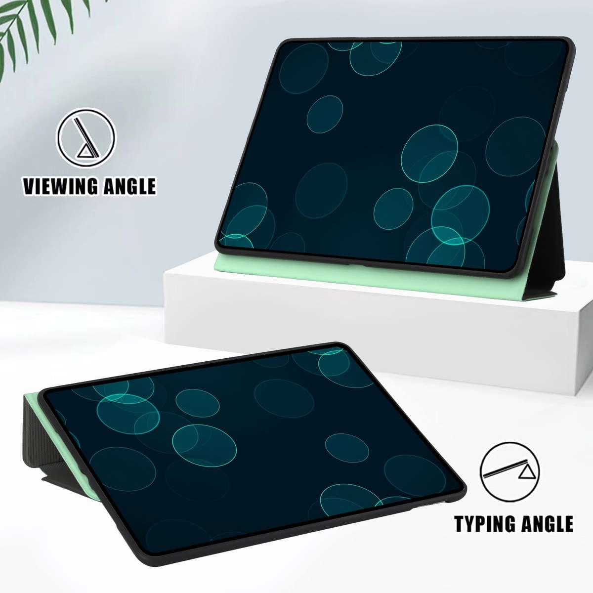 For iPad Pro 11 2020 & 2018 Dual-Folding Horizontal Flip Tablet Leather Tablet Ca ... (Mint Green)
