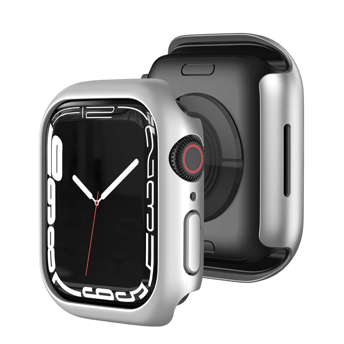 Shockproof TPU Protective Case For Apple Watch Series 9 / 8 / 7 45mm(Silver)