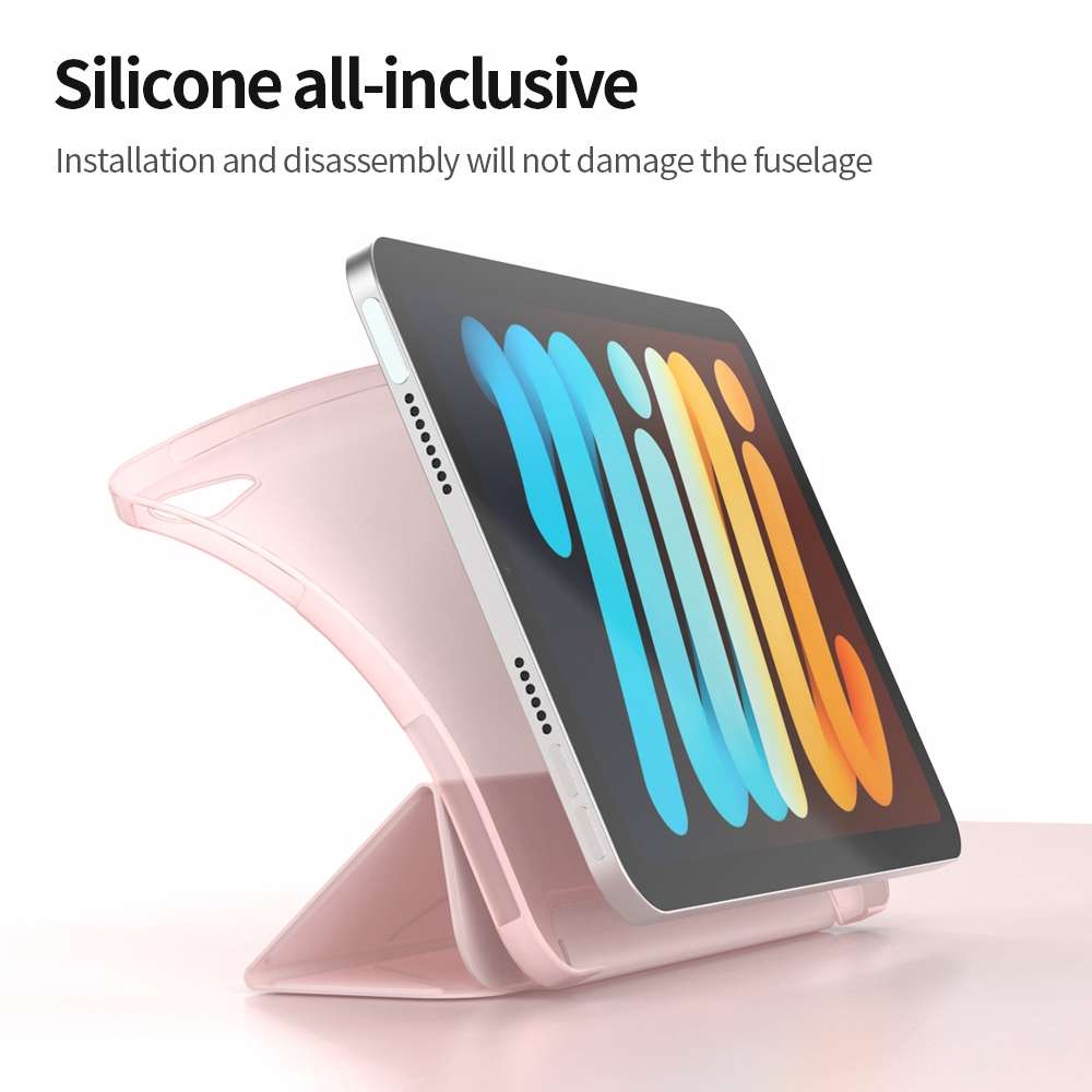 For iPad mini 2024 / mini 6 Double-sided Matte Deformation TPU Tablet Leather Case with ... (Pink)