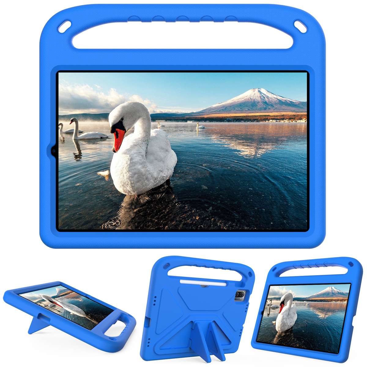 For Xiaomi Pad 5 / Pad 5 Pro Handle Portable EVA Shockproof Tablet Case with Triangle Holder(Blue)