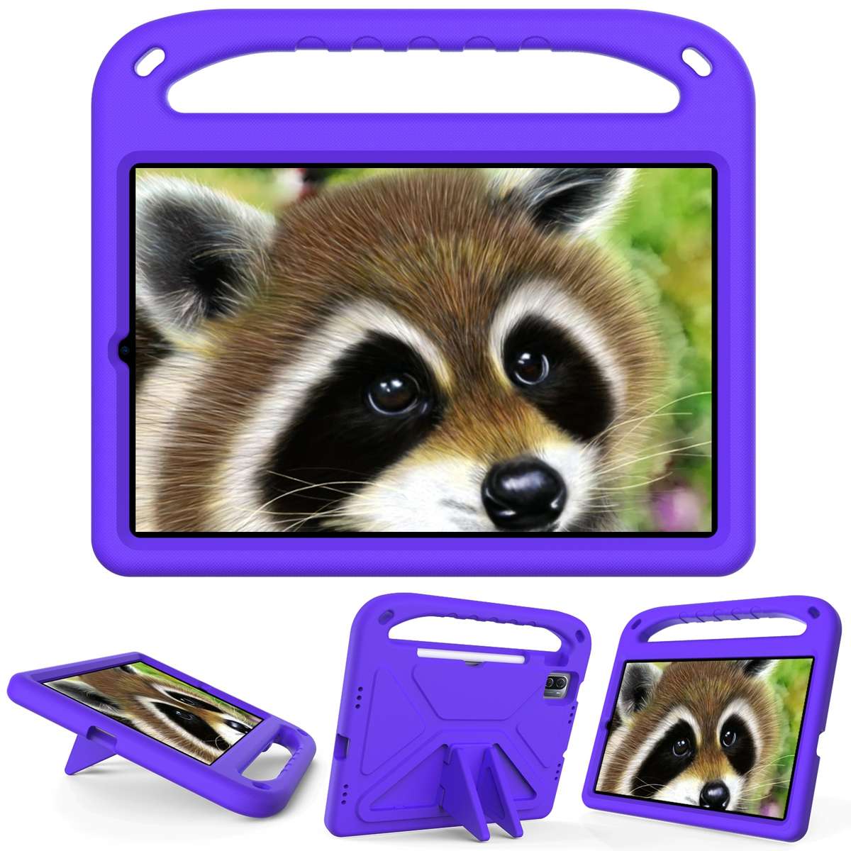For Xiaomi Pad 5 / Pad 5 Pro Handle Portable EVA Shockproof Tablet Case with Triangle ... (Purple)