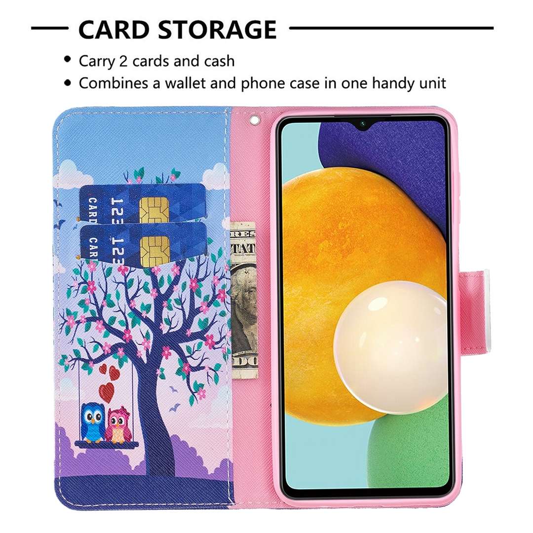 For Samsung Galaxy A13 5G Colored Drawing Pattern Horizontal Flip Phone Leather Case with Holder & C
