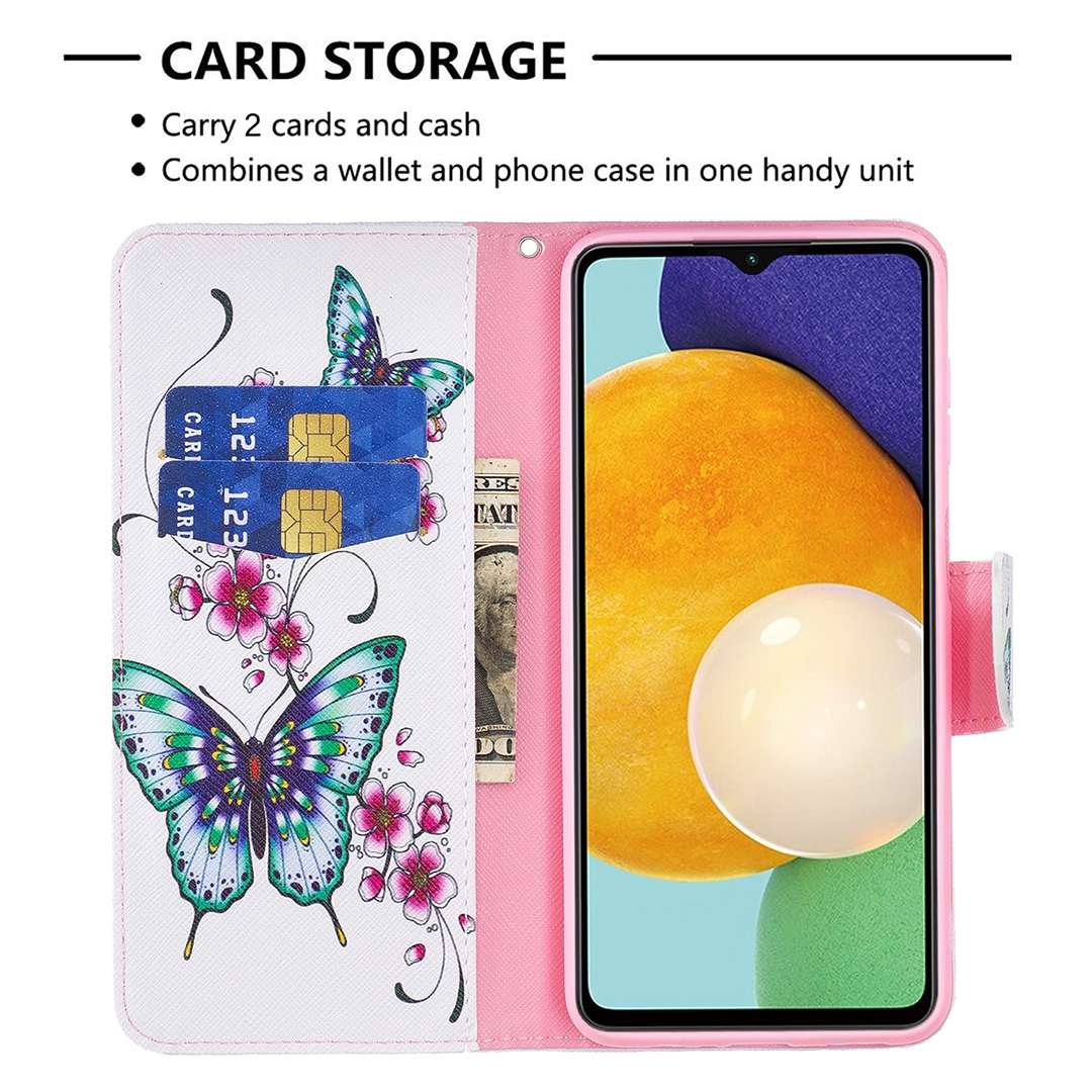 For Samsung Galaxy A13 5G Colored Drawing Pattern Horizontal Flip Phone Leather Case with Holder & C