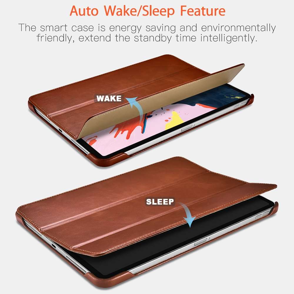 ICARER Smart Ultra-thin Tablet Protective Leather Case For iPad Pro 11 inch 2018(Black)