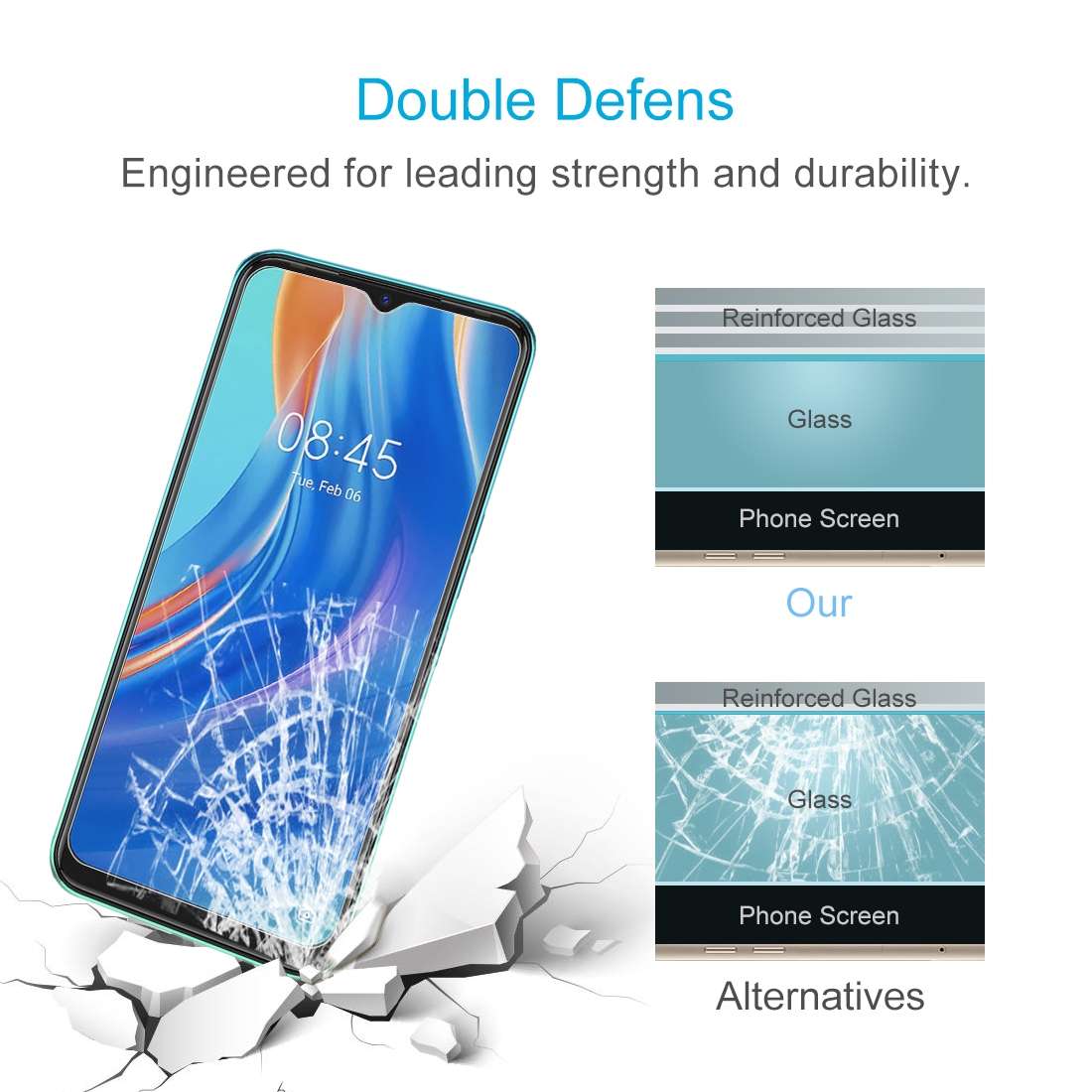10 PCS 0.26mm 9H 2.5D Tempered Glass Film For Tecno Spark 7T