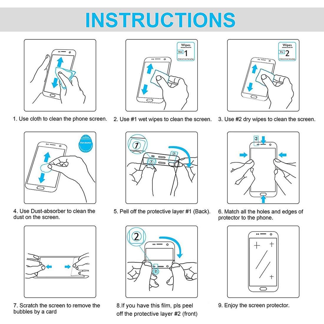 10 PCS 0.26mm 9H 2.5D Tempered Glass Film For Tecno Spark 7T