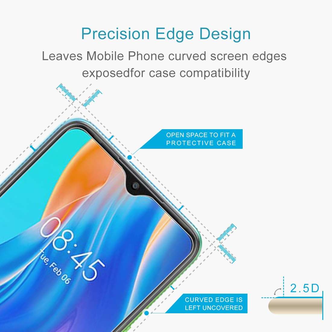 10 PCS 0.26mm 9H 2.5D Tempered Glass Film For Tecno Spark 7P