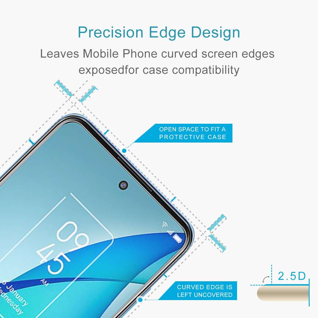 10 PCS 0.26mm 9H 2.5D Tempered Glass Film For TCL 20L+