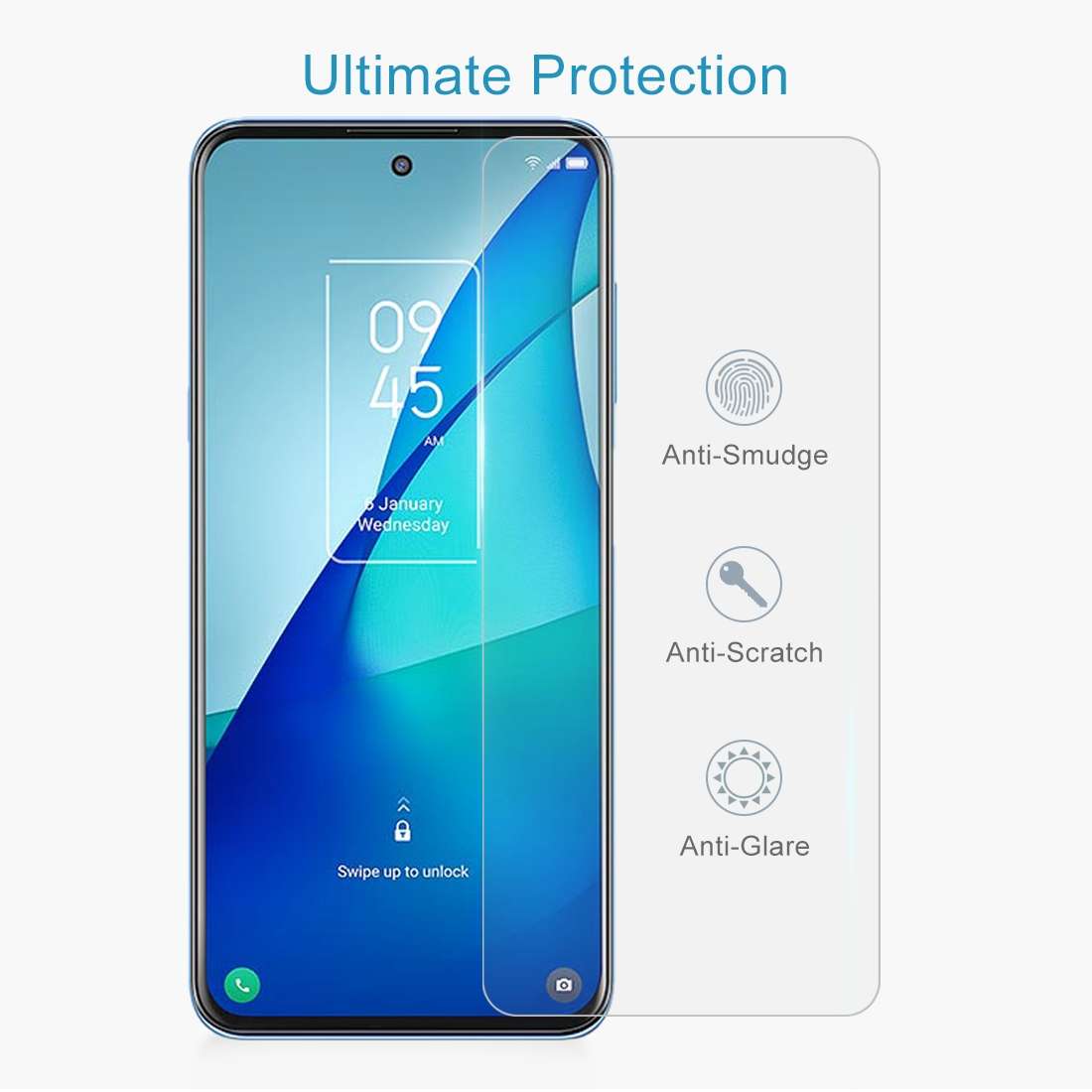 10 PCS 0.26mm 9H 2.5D Tempered Glass Film For TCL 20L+