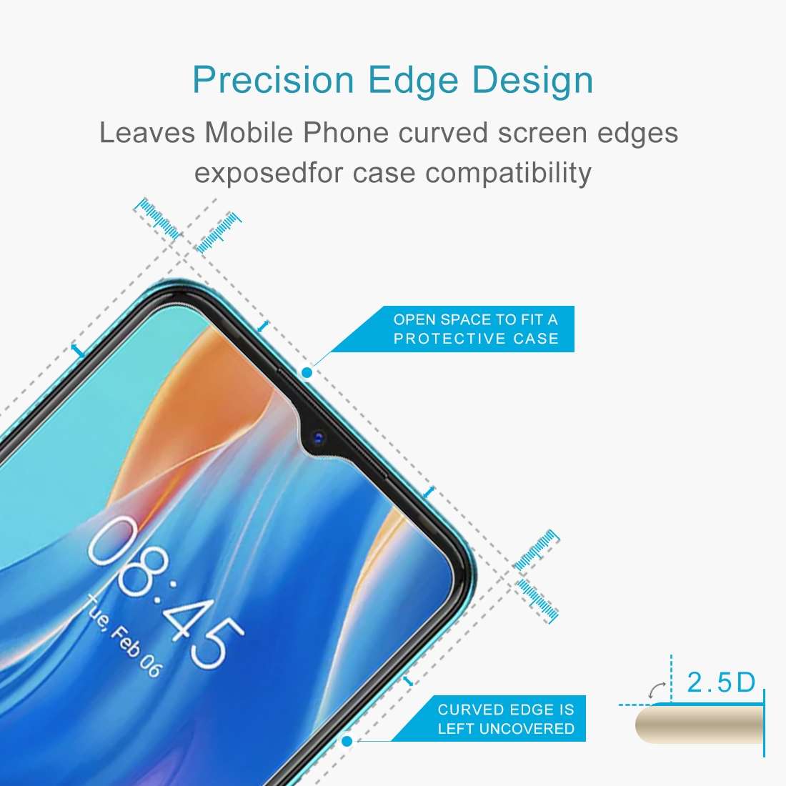 50 PCS 0.26mm 9H 2.5D Tempered Glass Film For Tecno Spark 7T