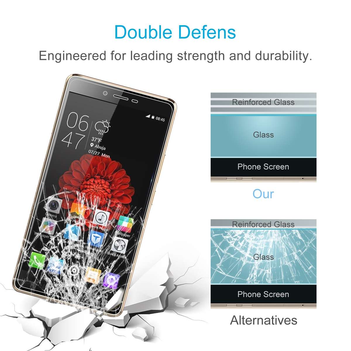 10 PCS 0.26mm 9H 2.5D Tempered Glass Film For Tecno L8