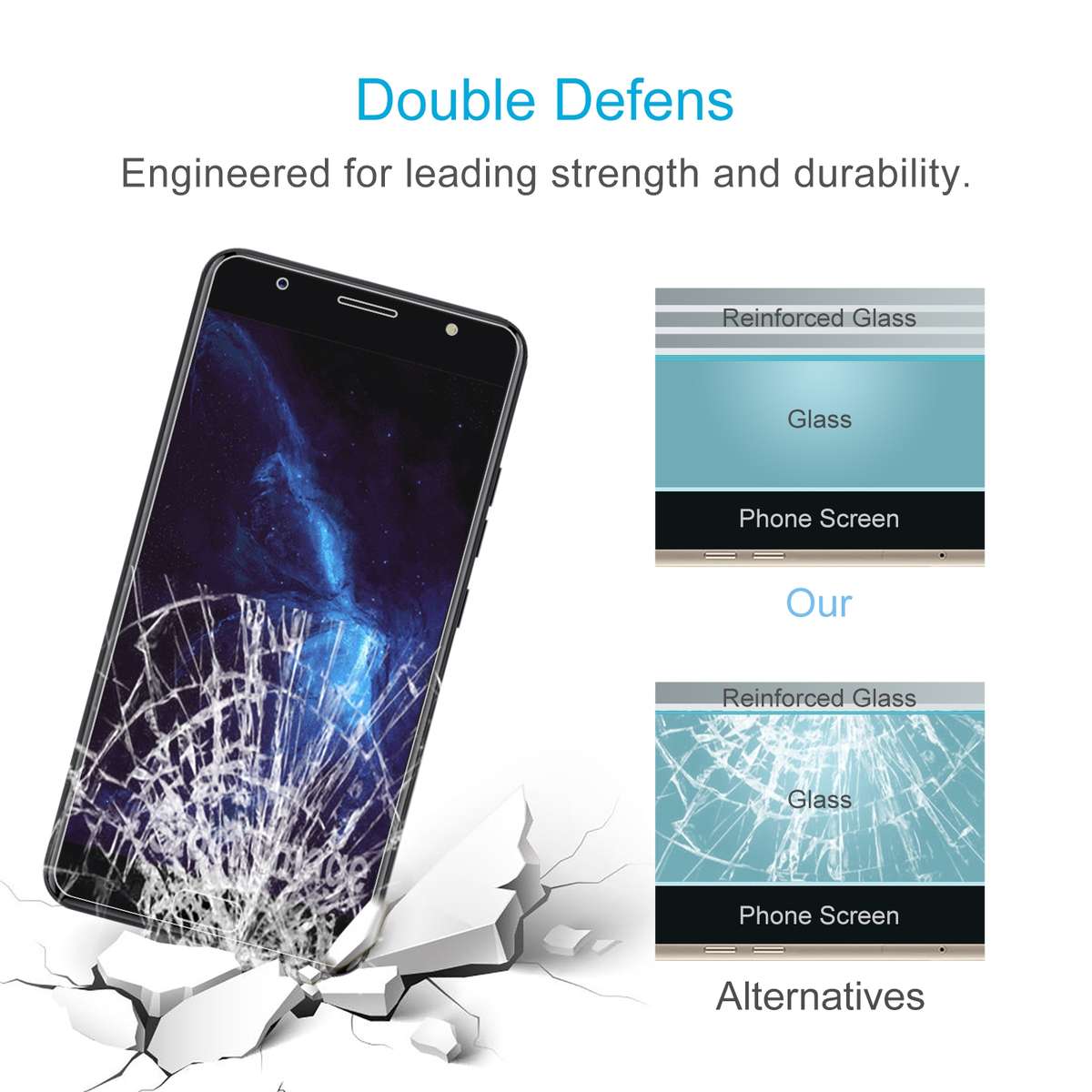 50 PCS 0.26mm 9H 2.5D Tempered Glass Film For Tecno i7