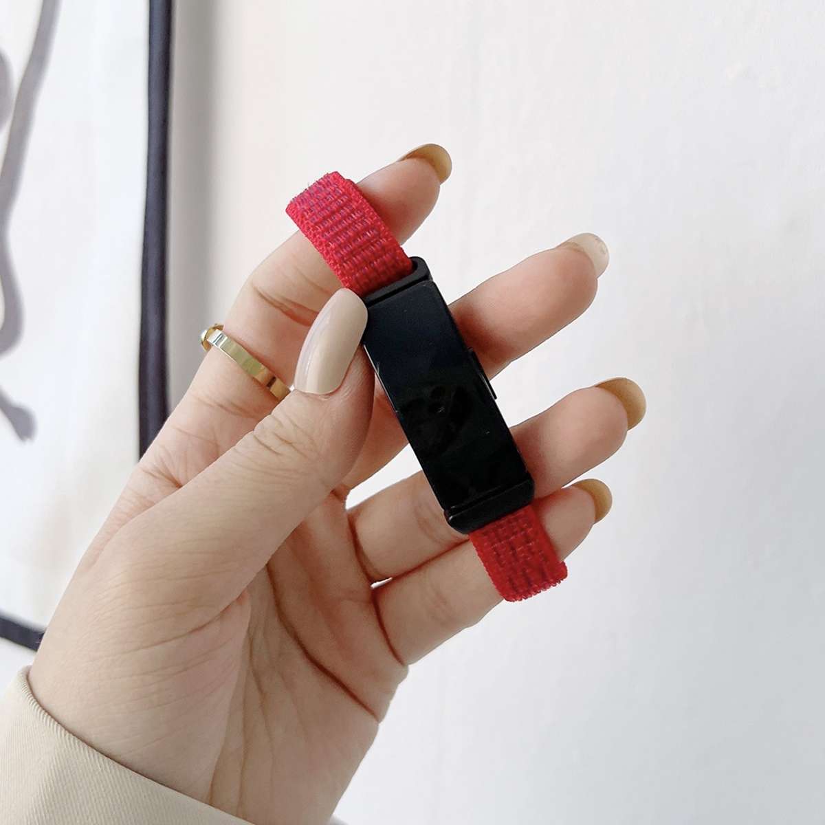 For Fitbit Inspire 2 Nylon Loop Strap Watch Band(Pink)