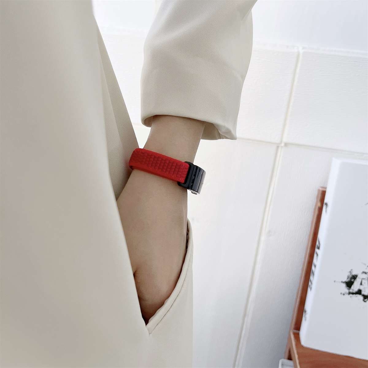 For Fitbit Inspire 2 Nylon Loop Strap Watch Band(Pink)