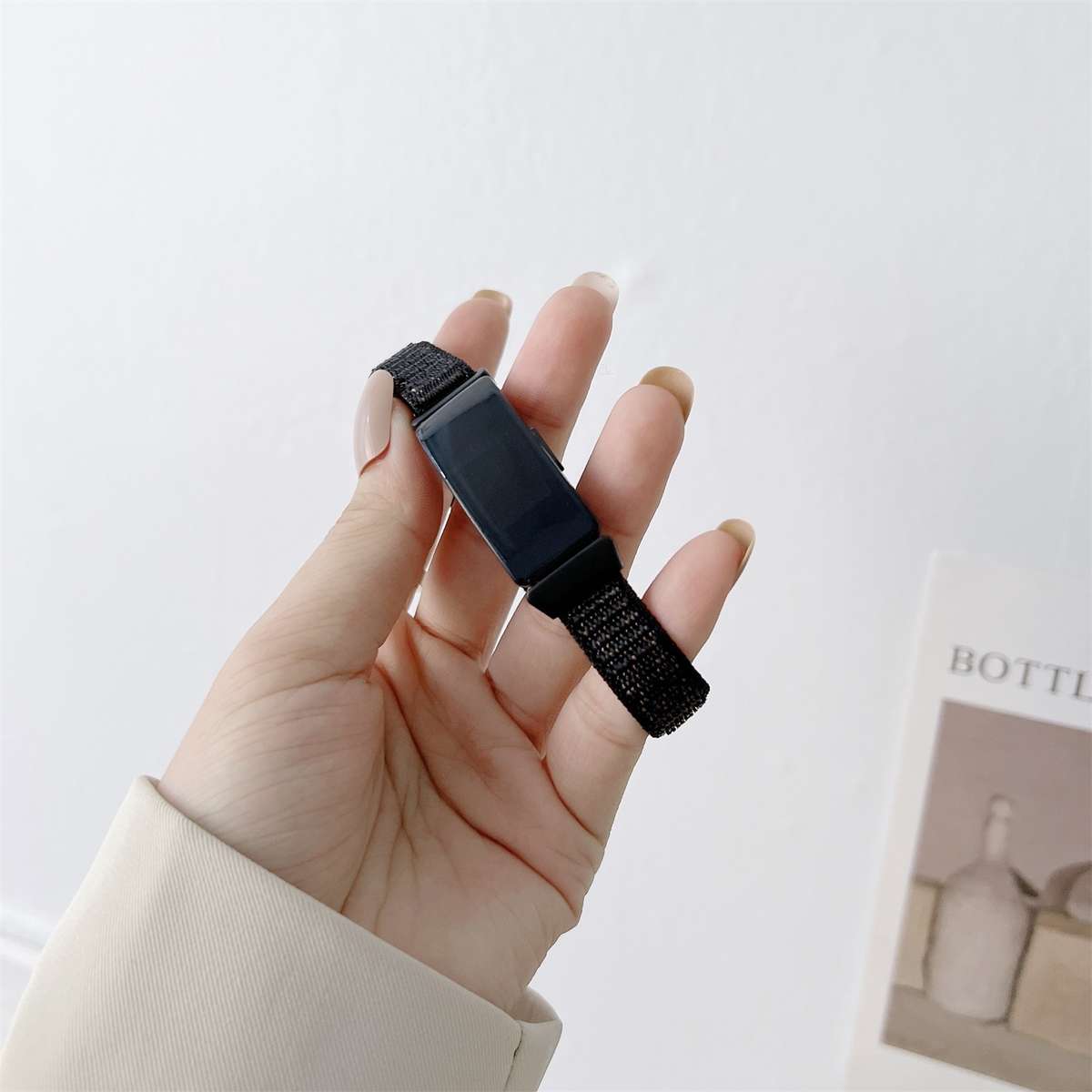 For Fitbit Inspire 2 Nylon Loop Strap Watch Band(Pink)