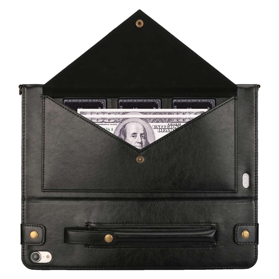 For iPad Pro 12.9 inch (2018) Envelope Horizontal Flip PU Leather Case with Card Slots ... (Black)