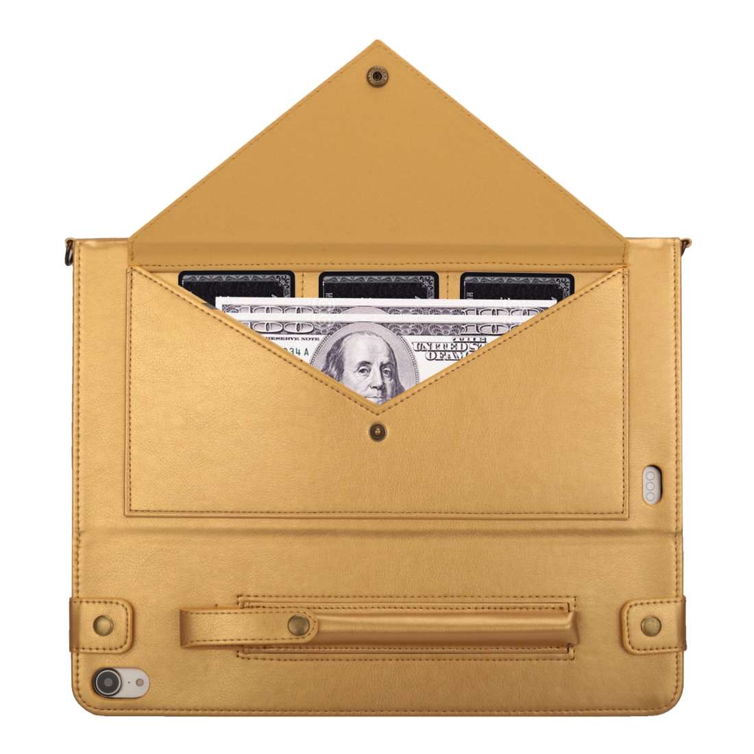 For iPad Pro 12.9 inch (2018) Envelope Horizontal Flip PU Leather Case with Card Slots ... (Gold)