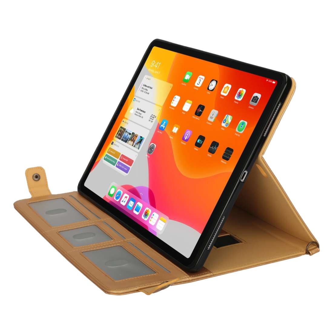 For iPad Pro 12.9 inch (2018) Envelope Horizontal Flip PU Leather Case with Card Slots ... (Gold)