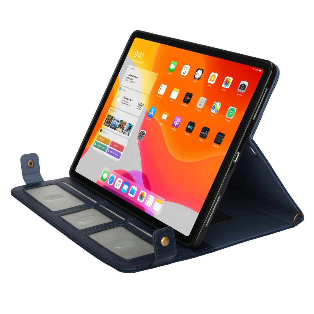 For iPad Pro 12.9 inch (2018) Envelope Horizontal Flip PU Leather Case with Card Slots ... (Blue)