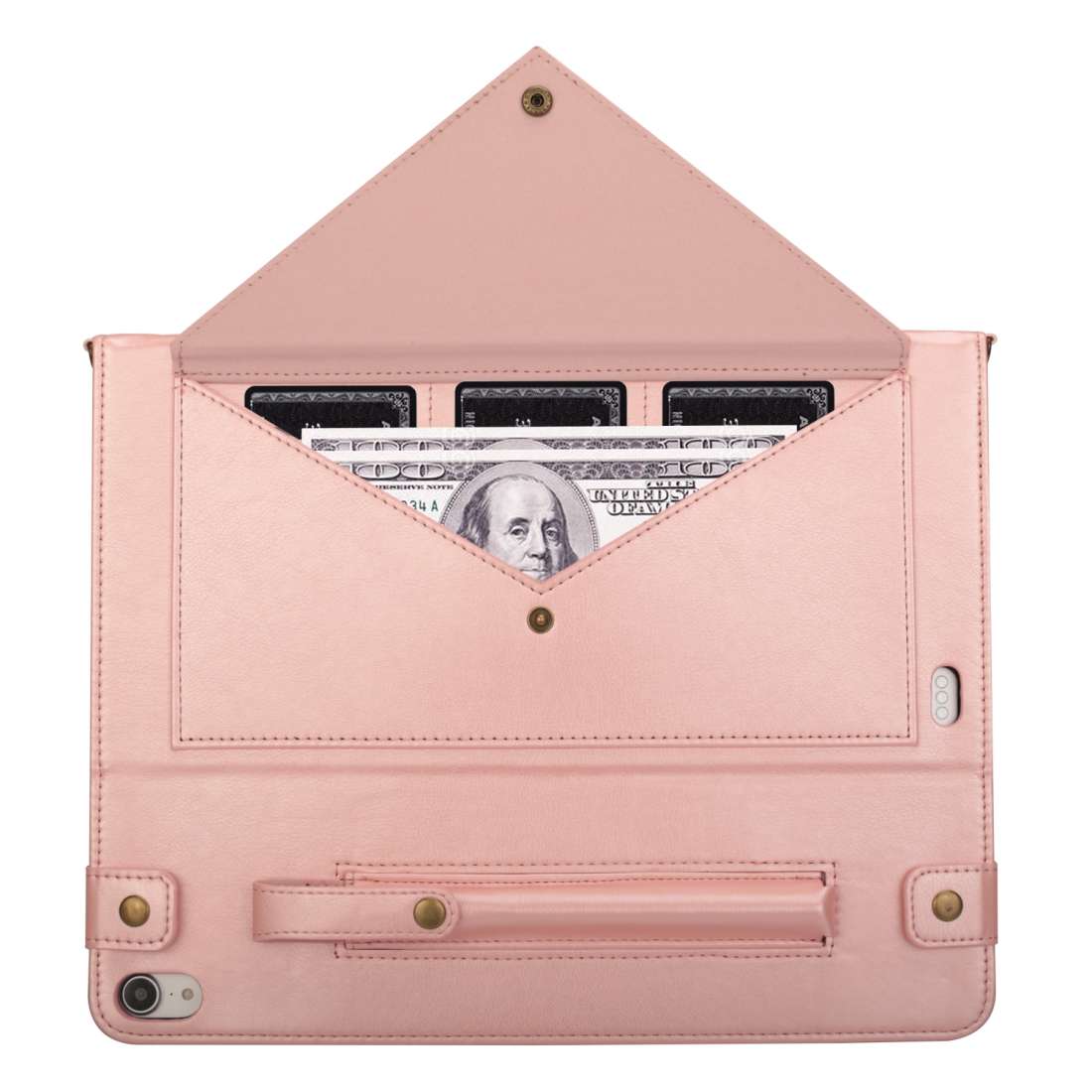 For iPad Pro 12.9 inch (2018) Envelope Horizontal Flip PU Leather Case with Card S ... (Rose Gold)