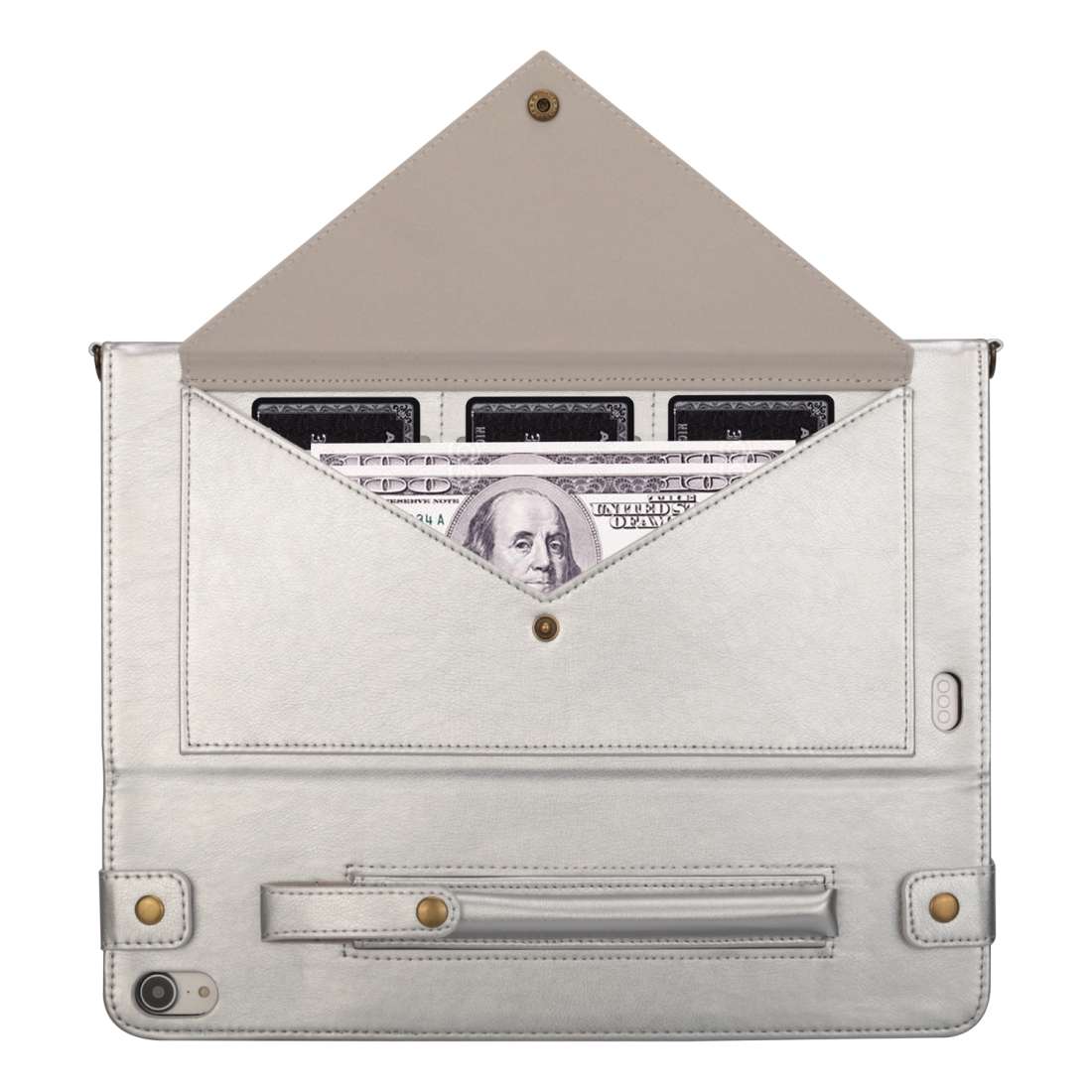 For iPad Pro 12.9 inch (2018) Envelope Horizontal Flip PU Leather Case with Card Slot ... (Silver)