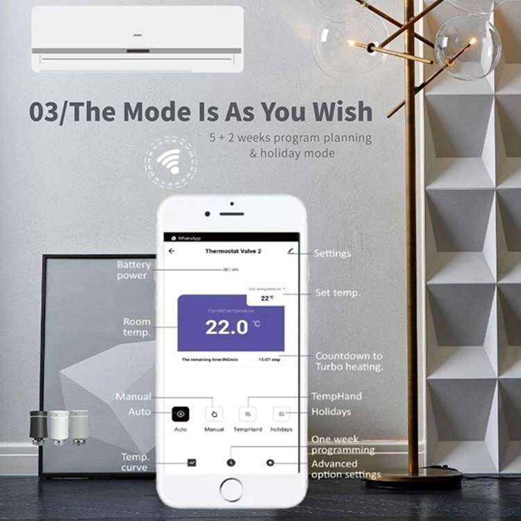 BRT-100 LED Display Temperature Control Valve(White)