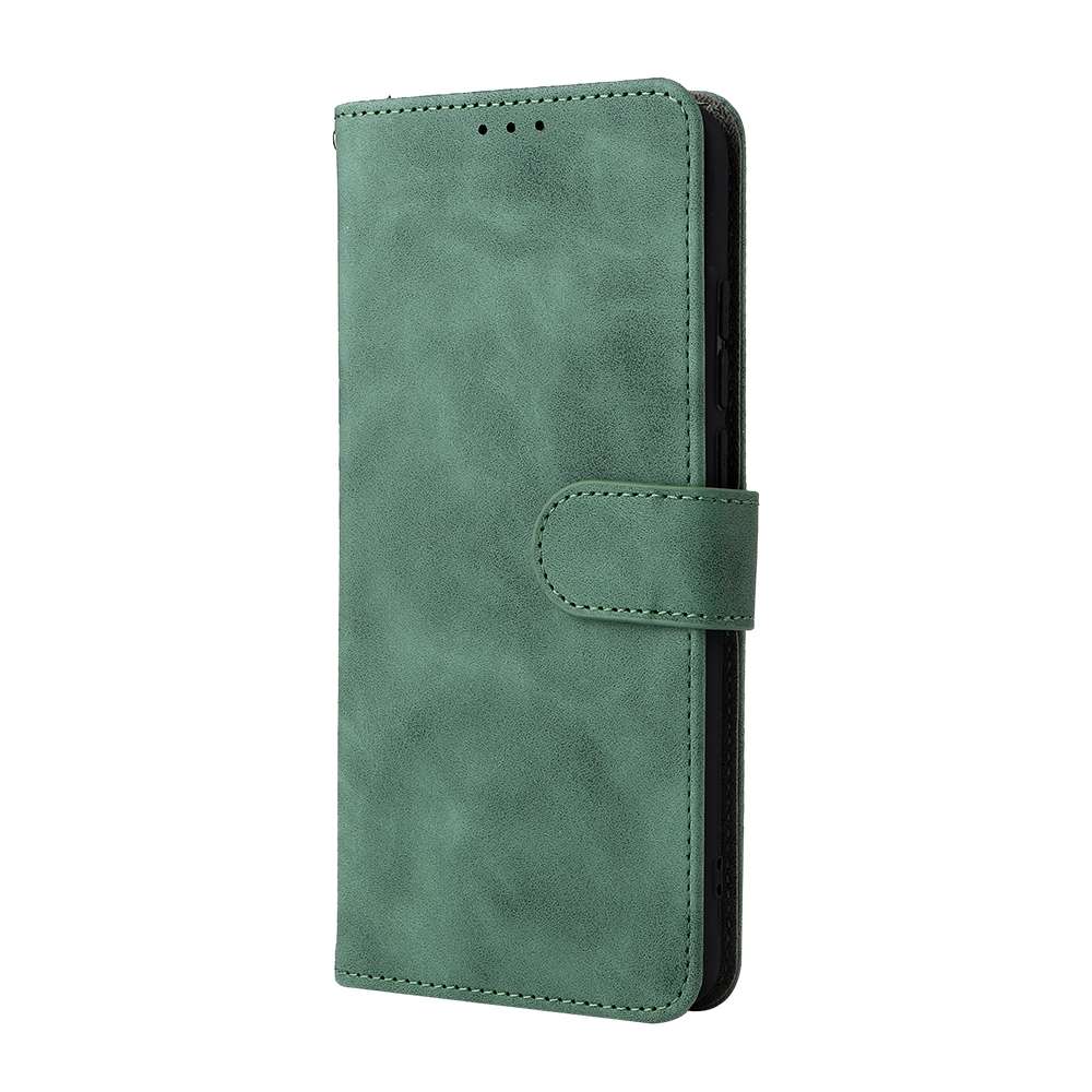 For TCL 10 SE Solid Color Skin Feel Magnetic Buckle Leather Phone Case(Green)