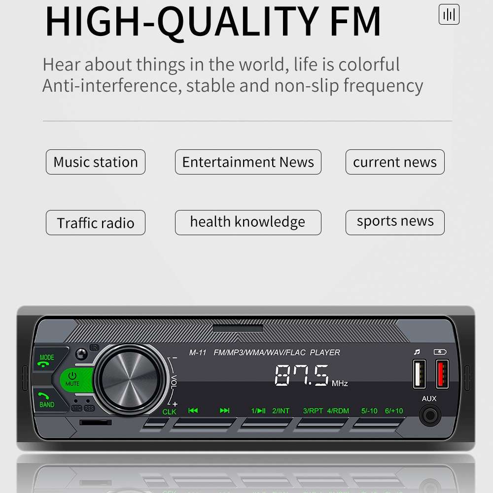 M11 Car Bluetooth MP3 Player Support Mobile Phone Interconnection / FM / TF Card
