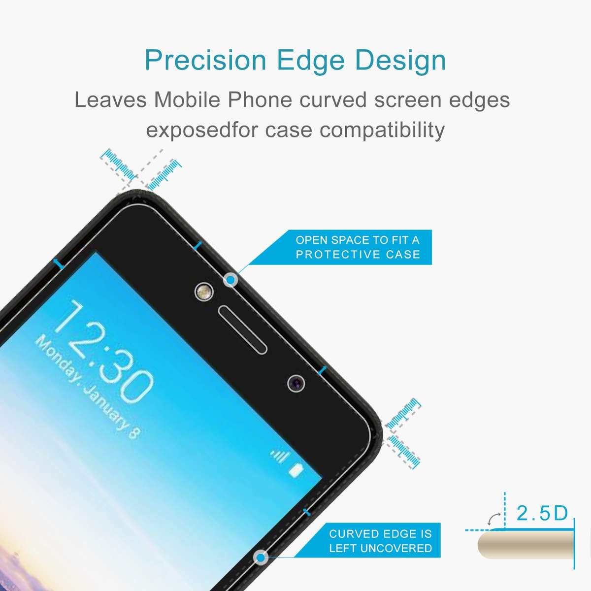 10 PCS 0.26mm 9H 2.5D Tempered Glass Film For Tecno A15