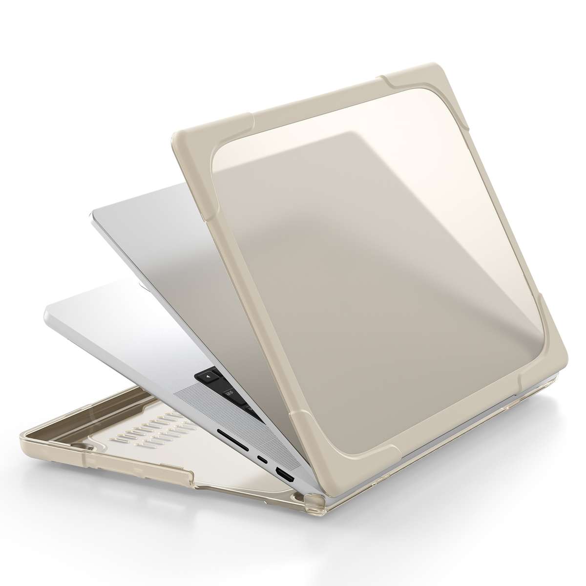 TPU + PC Two Color Laptop Protective Case For MacBook Pro 14.2 inch A2442 2021(Khaki)